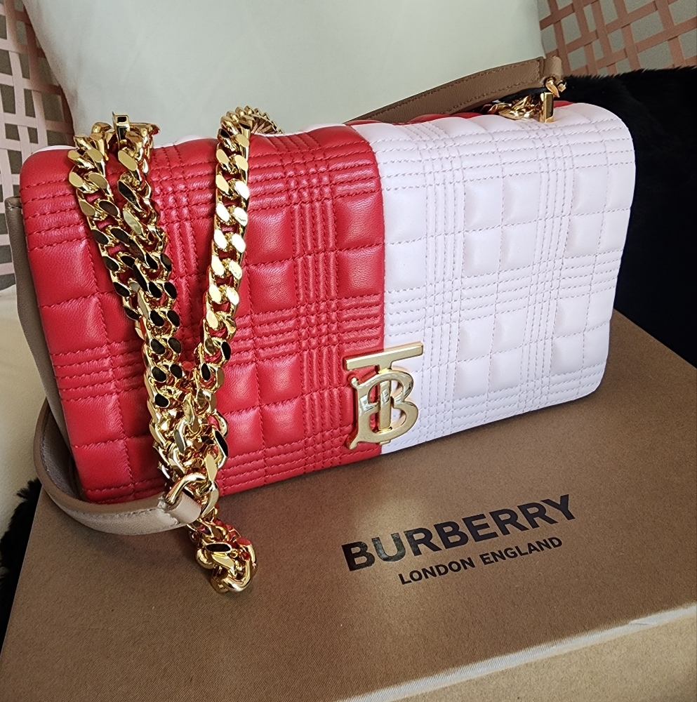 Authentic Burberry Tri Color Quilted Shoulder Bag Or Crossbody Bag - Picture 4 of 15